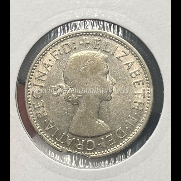 1960 Australian Florin Error Clipped Edge aUNC