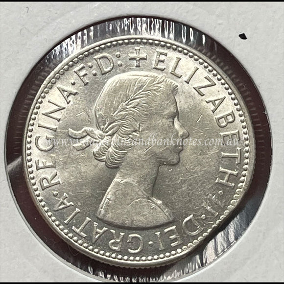 1963 Australian Florin Error Clipped Edge GEM