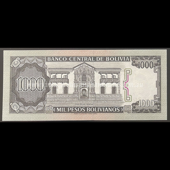 Bolivia 1982 1000 Pesos Bolivianos UNC