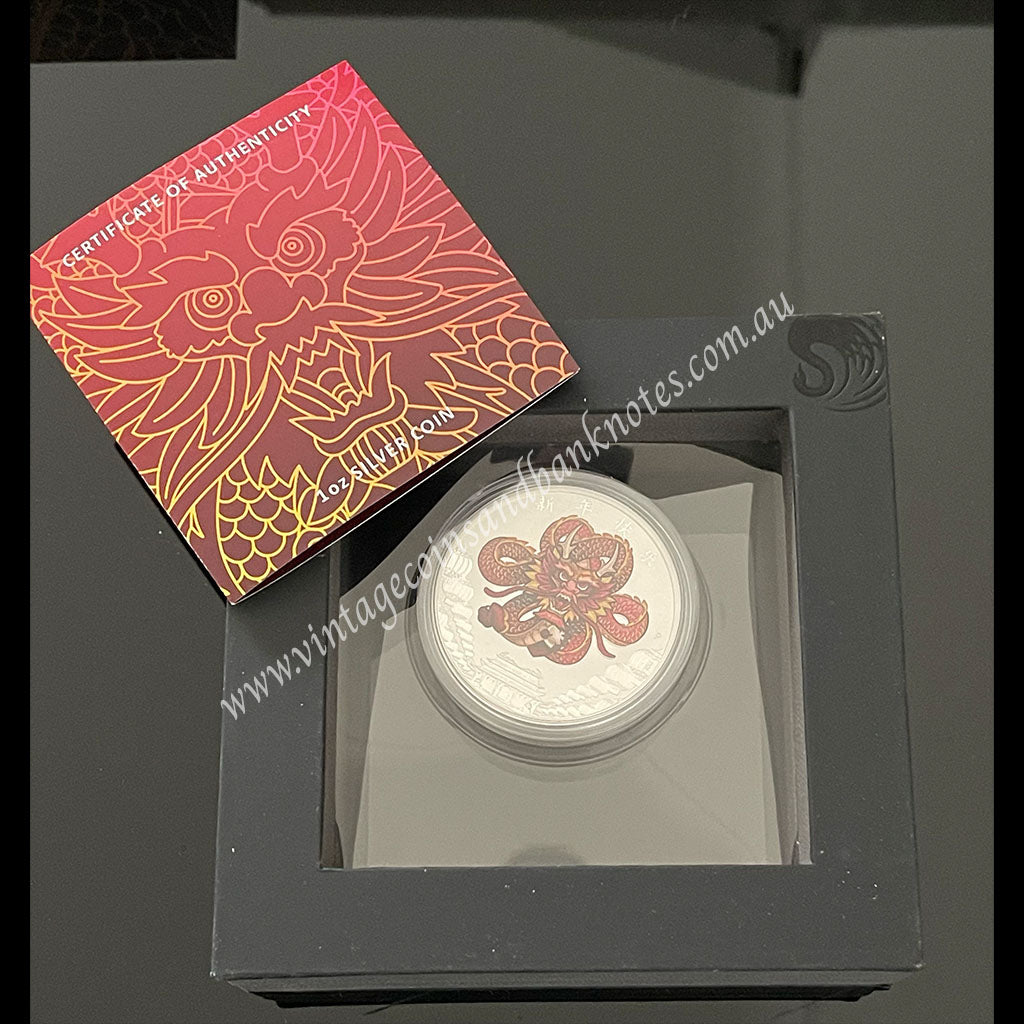 2018 $1 Chinese New Year Dragon 1 oz Silver Tuvalu Proof Coin