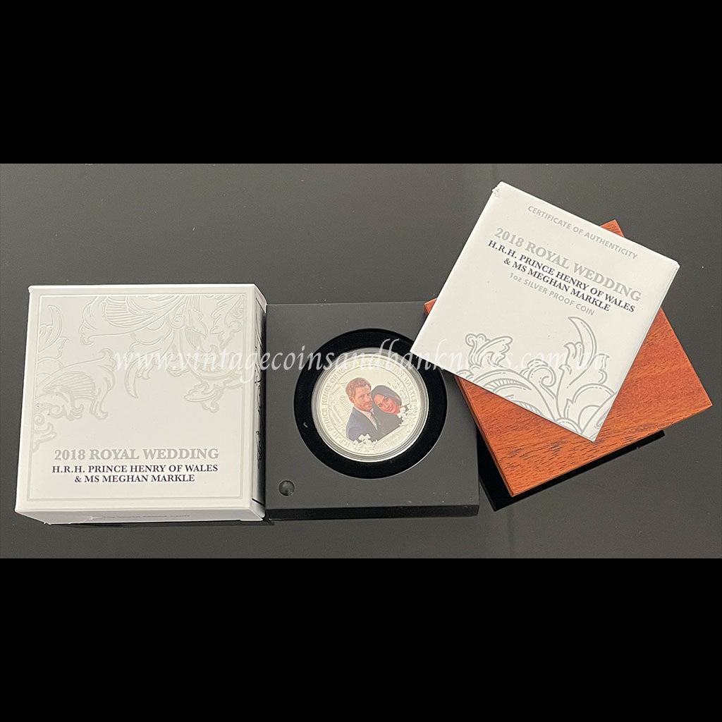 2018 $1 Royal Wedding of HRH Prince Henry of Wales and Ms Meghan Markle 1 oz Silver Proof Coin