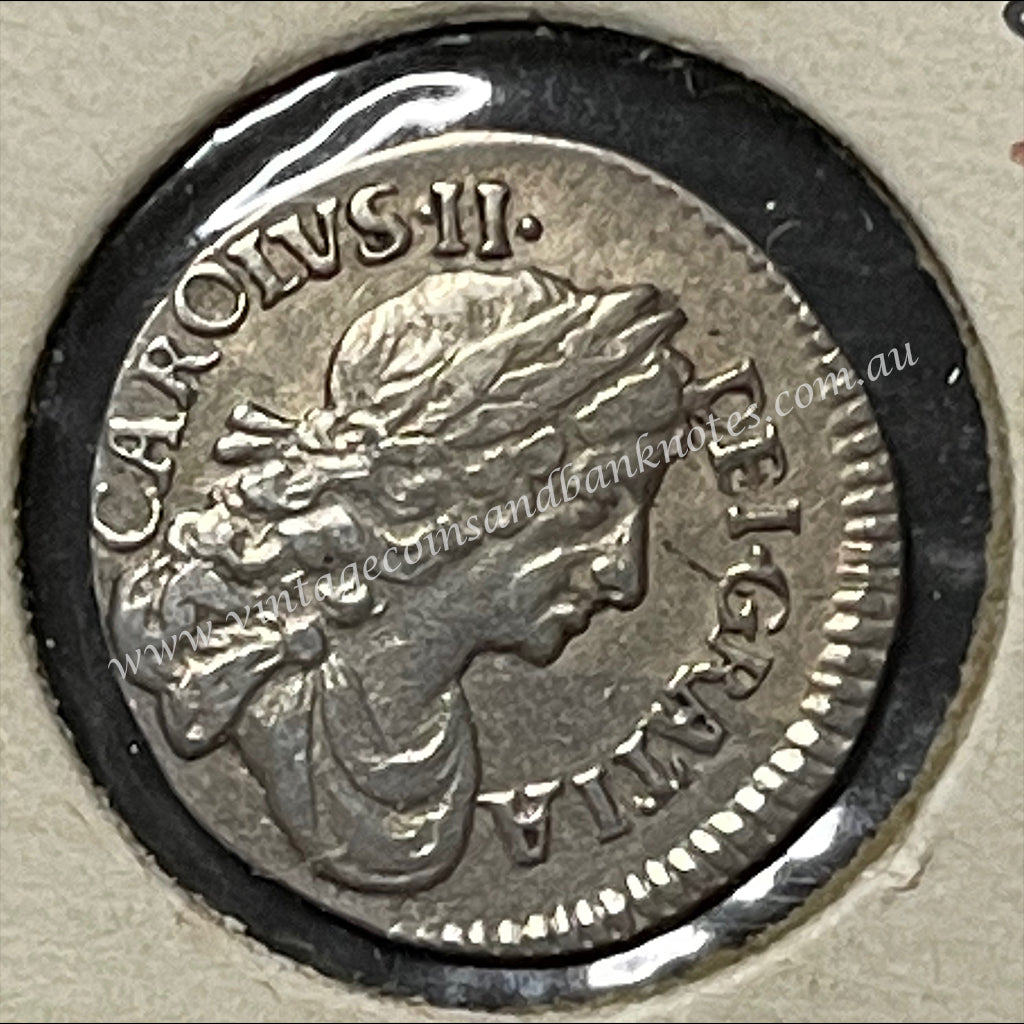 1679 British 2 Pence Maundy Silver Coin - Charles II aUNC