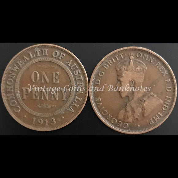 1913 Penny George V FINE+