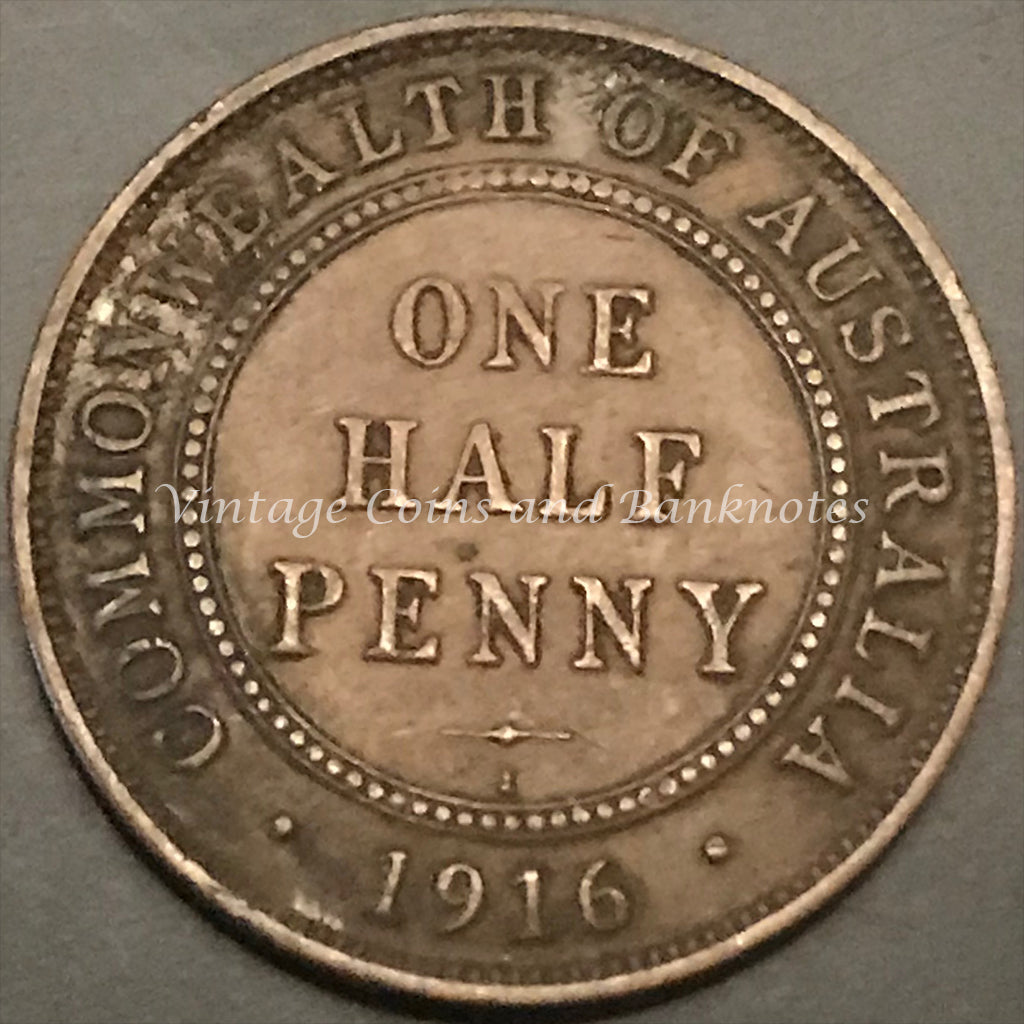 1916C Half Penny George V aEF