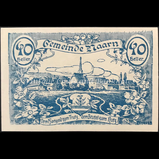 Austria 1920 40 Heller - Naarn Notgeld UNC
