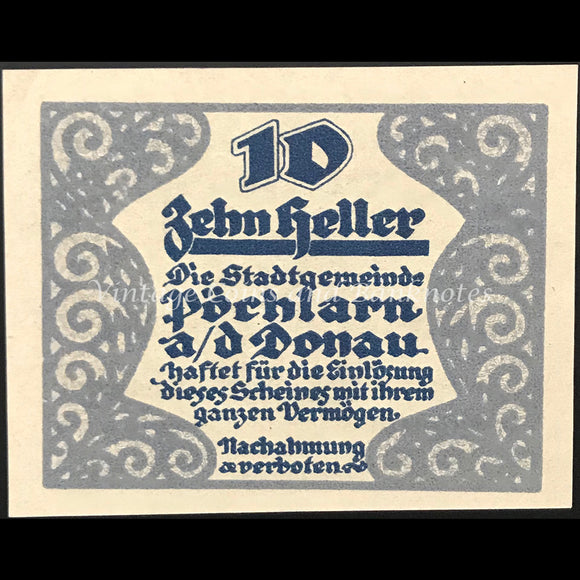 Austria 1920 10 Heller - Pöchlarn Notgeld UNC