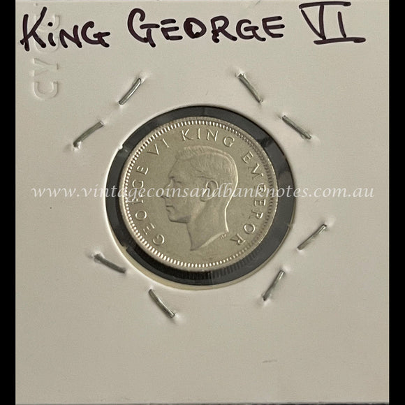 1946 New Zealand Sixpence King George VI UNC