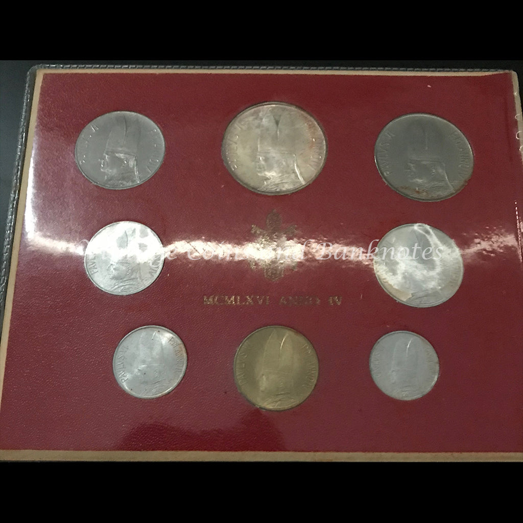 1966 Vatican City 8 Coin Mint Set - Pope Paul VI Anno IV
