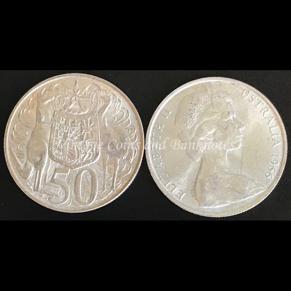 1966 Round 50c Coins Coat of Arms Slightly Circulated