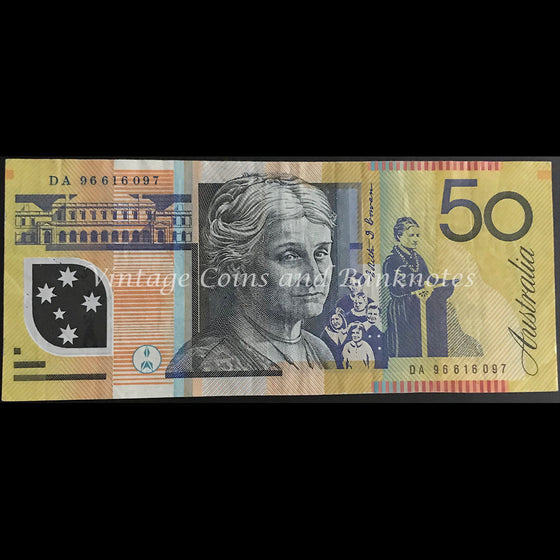 1996 Fraser Evans $50 Last Prefix DA96 VF