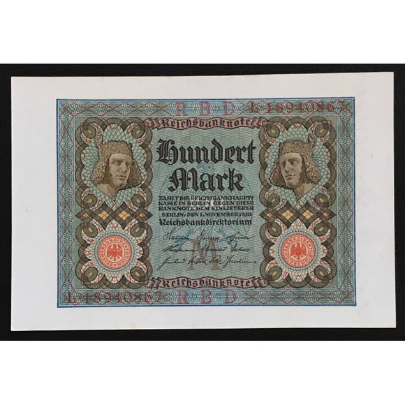 Germany 1920 Reichsbanknote 100 Mark UNC