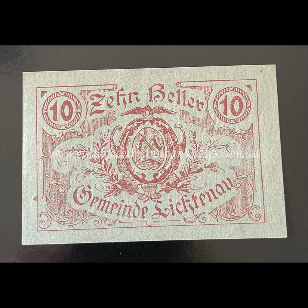 Austria 1920 10 Heller - Lichtenau Notgeld UNC