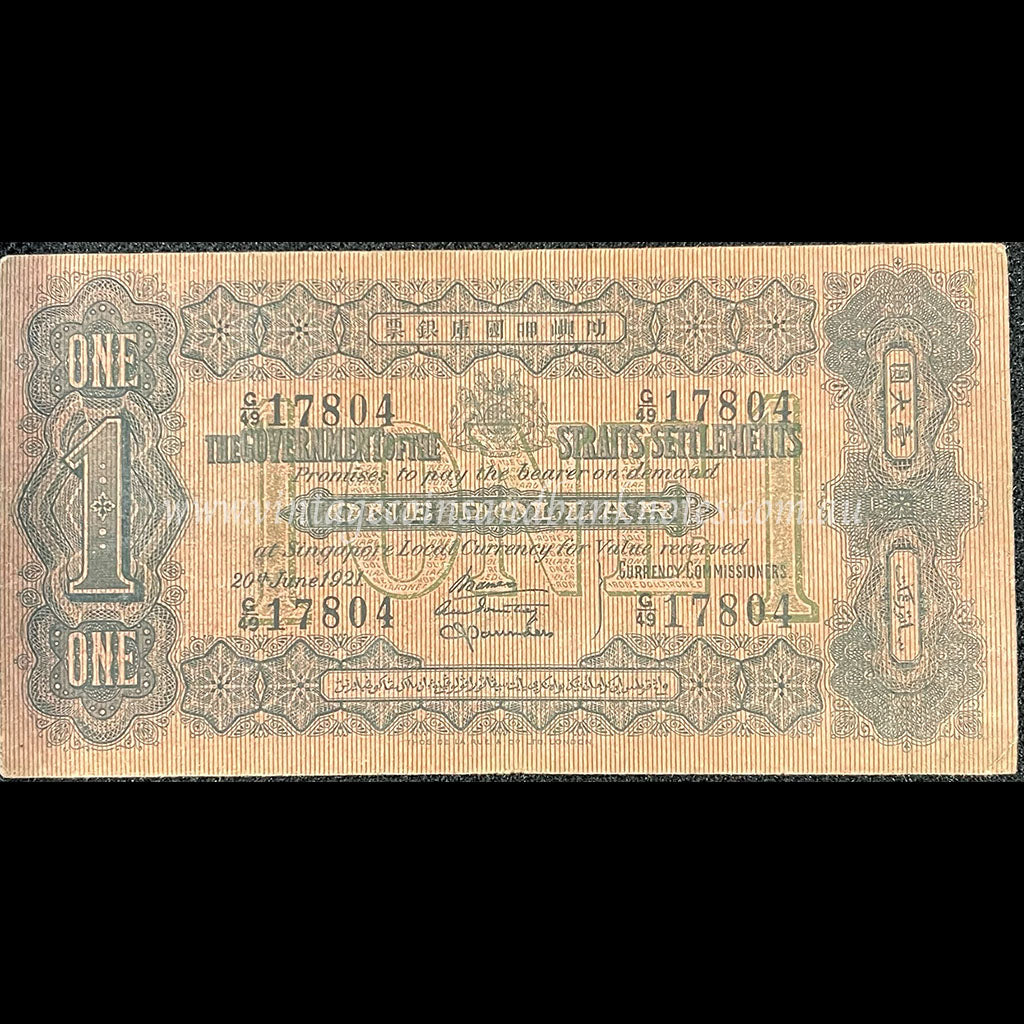 Straits Settlements 1921 $1 aVF