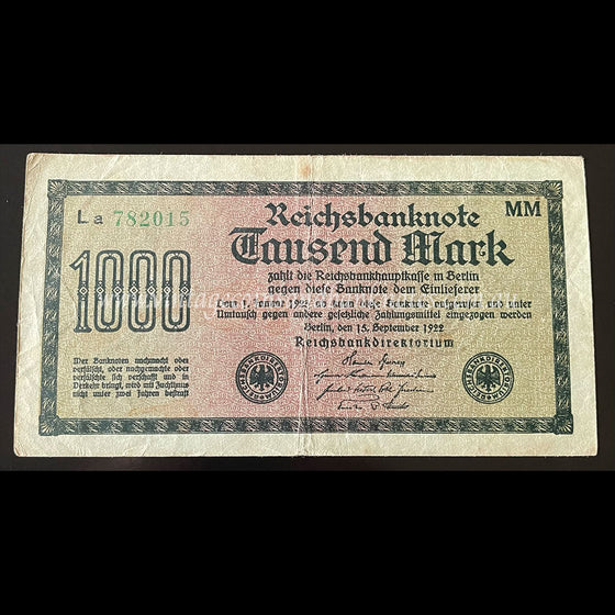 Germany 1922 Reichsbanknote 100 Mark VF