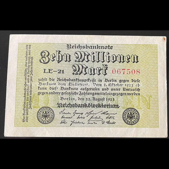 Germany 1923 Reichsbanknote 10 Millionen Mark EF