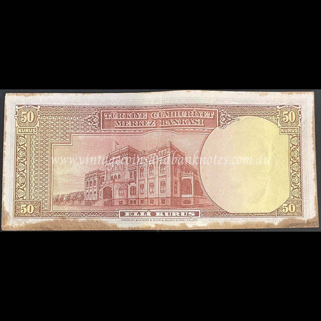 Turkey L.1930 50 Kurus VF