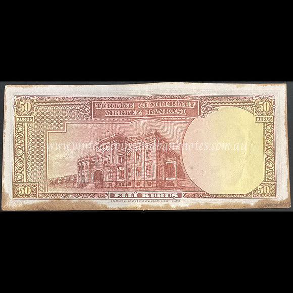 Turkey L.1930 50 Kurus VF