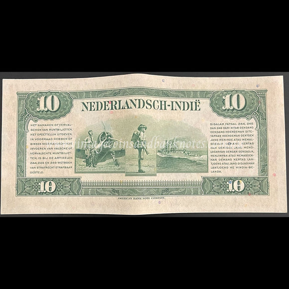 Netherlands Indies 1943 10 Gulden aUNC