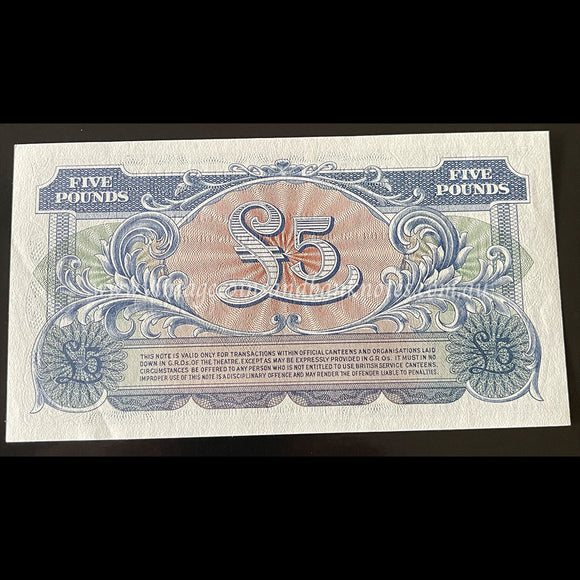 Great Britain Armed Forces ND (1958) 5 Pounds Special Voucher UNC