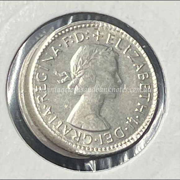 1960 Australian Six Pence Struck Off Centre aUNC/UNC