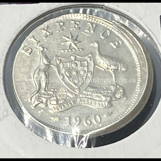 1960 Australian Six Pence Struck Off Centre aUNC/UNC