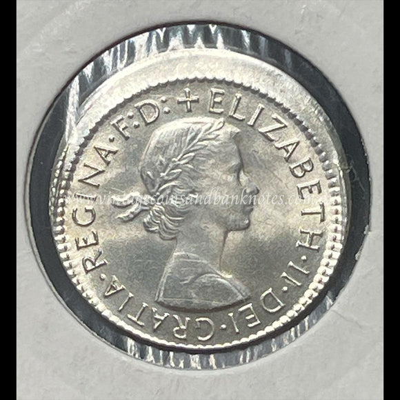1961 Australian Six Pence Error Struck off Centre GEM