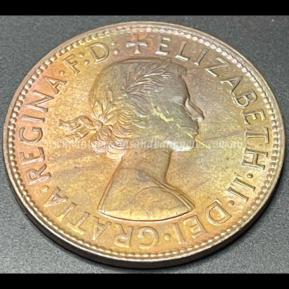 1962 Australian Penny Error Double Nose UNC