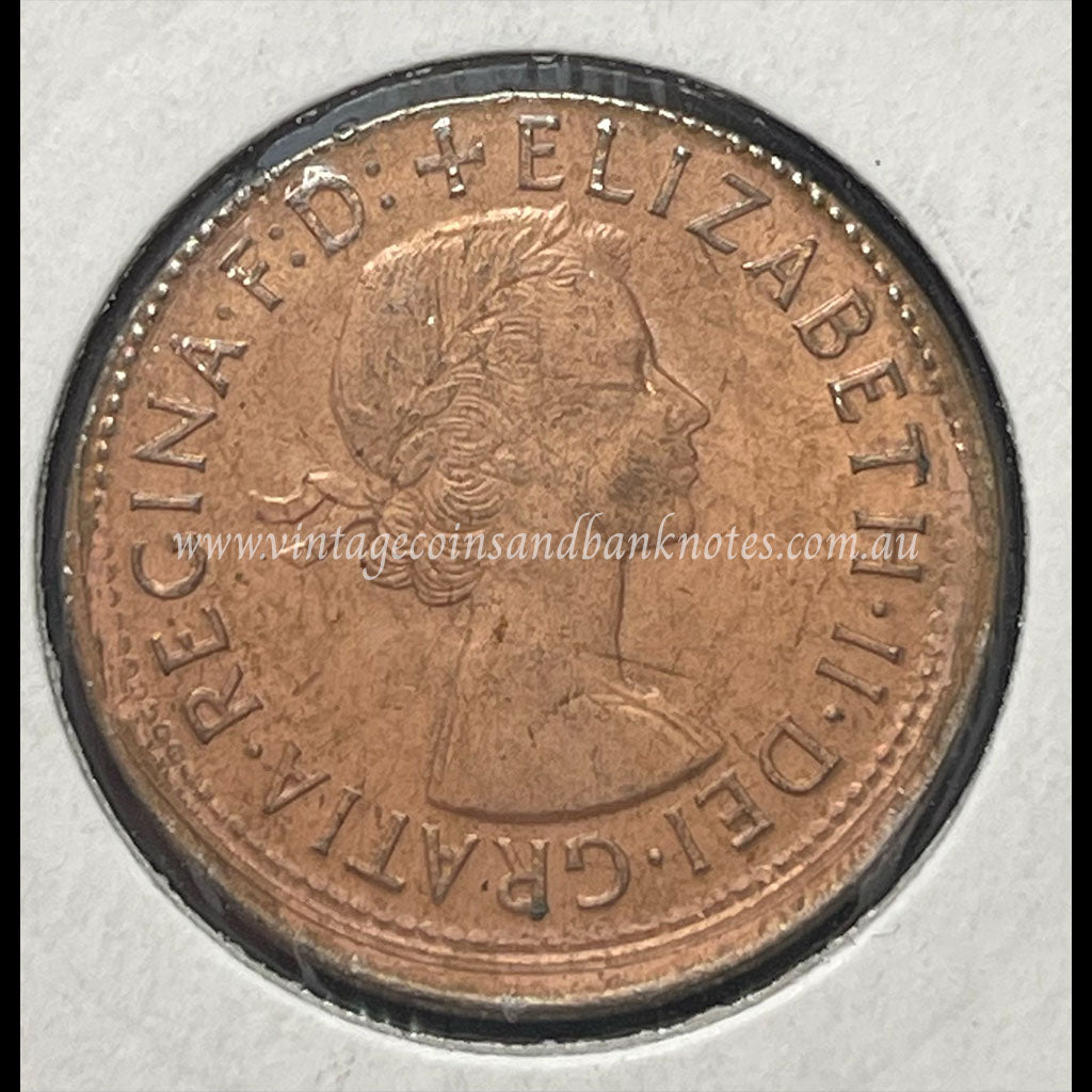 1964 Australian Half Penny Error Struck Off Centre UNC