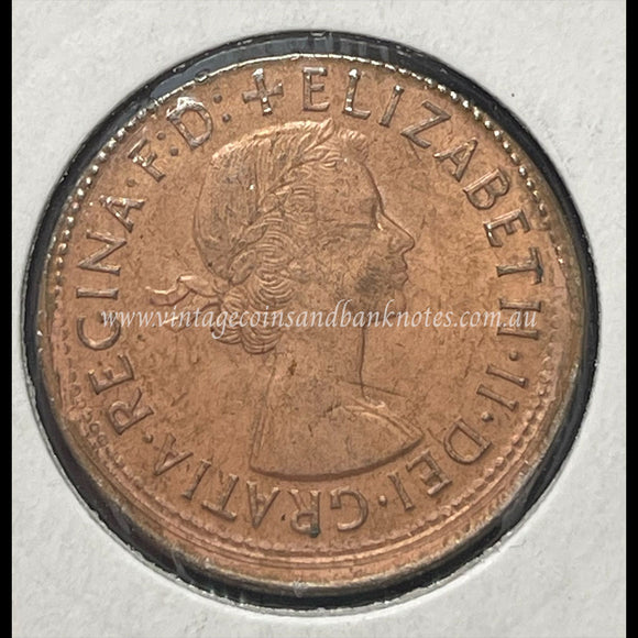 1964 Australian Half Penny Error Struck Off Centre UNC