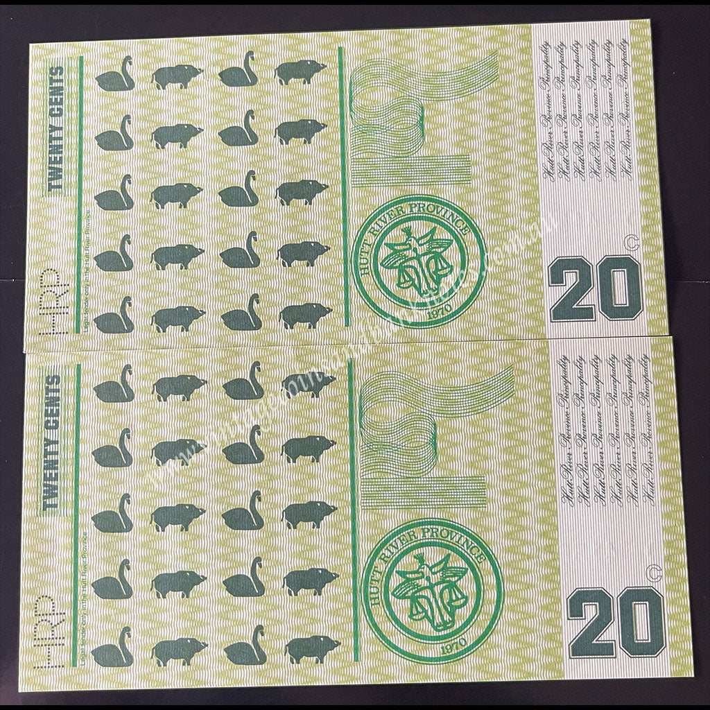 Hutt River Province (Australia) 1970 $20 Consecutive Pair UNC