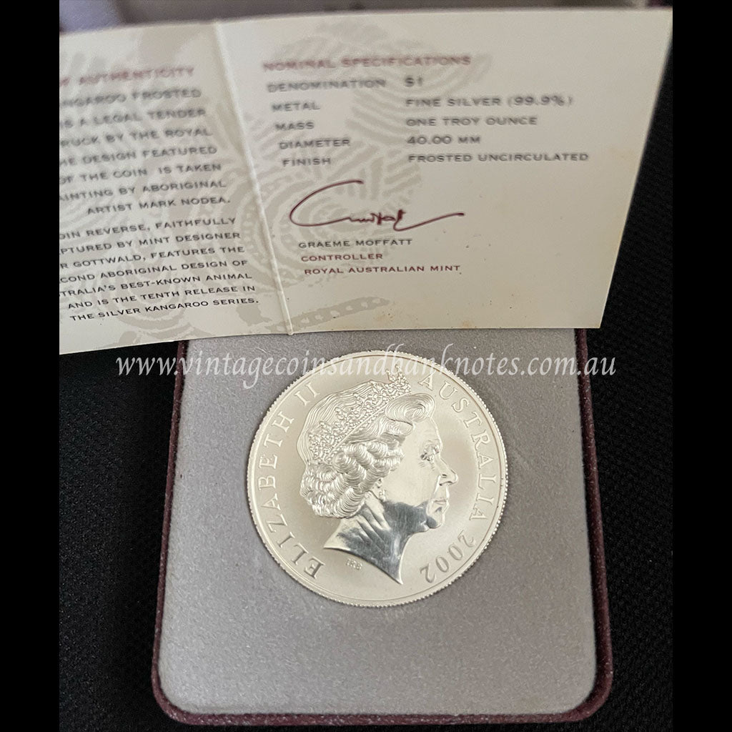 2002 $1 Silver Kangaroo 1 oz Frosted Uncirculated Coin