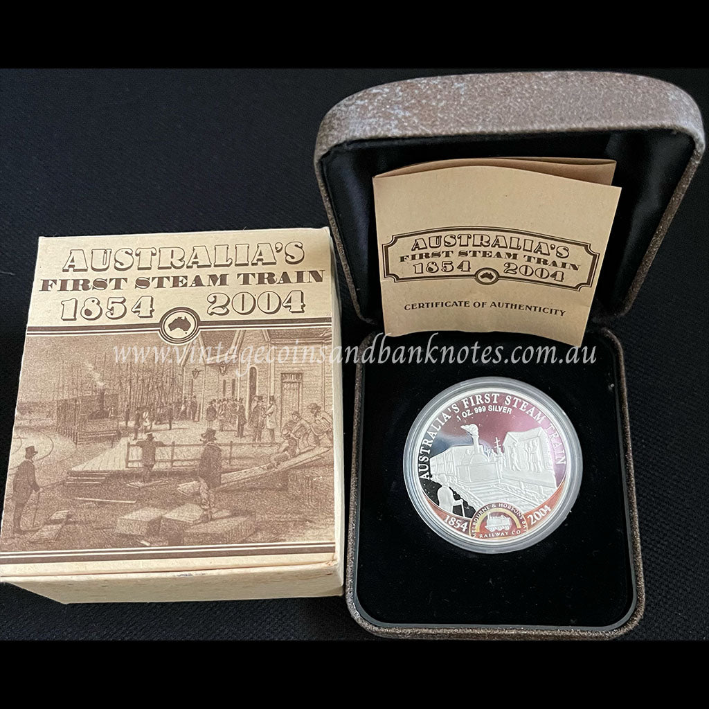 1854 - 2004 Australia's First Steam Train $1 Silver 1 oz Proof Coin