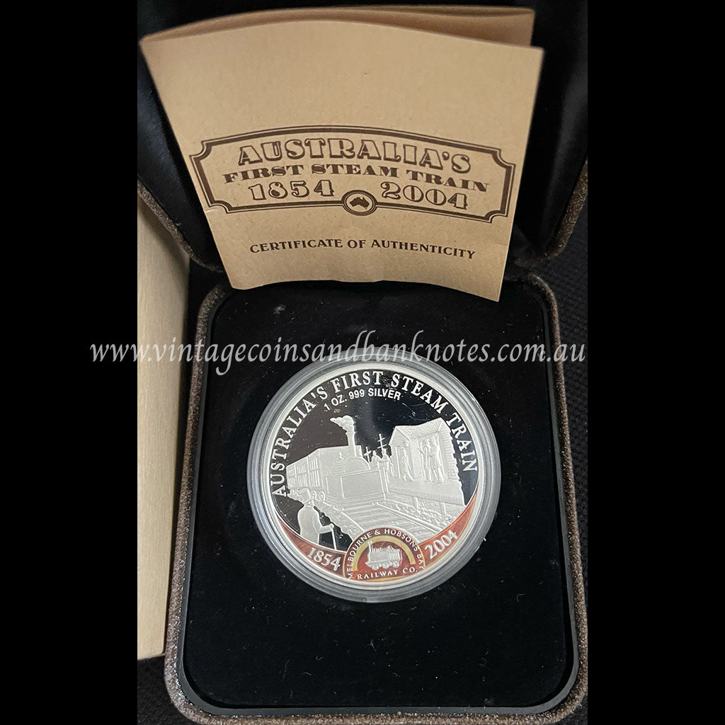 1854 - 2004 Australia's First Steam Train $1 Silver 1 oz Proof Coin