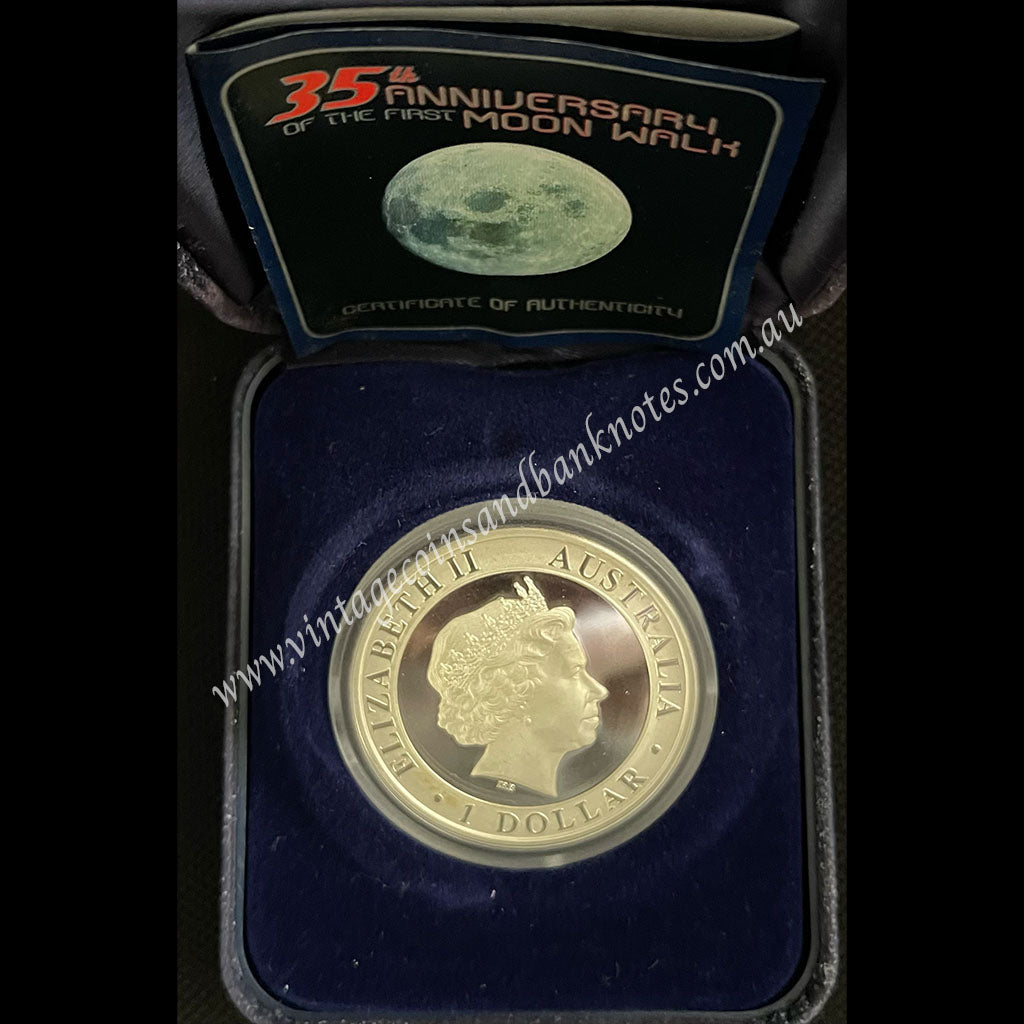 2004 35th Anniversary of the First Moon Walk $1 Silver 1 oz Proof Coin