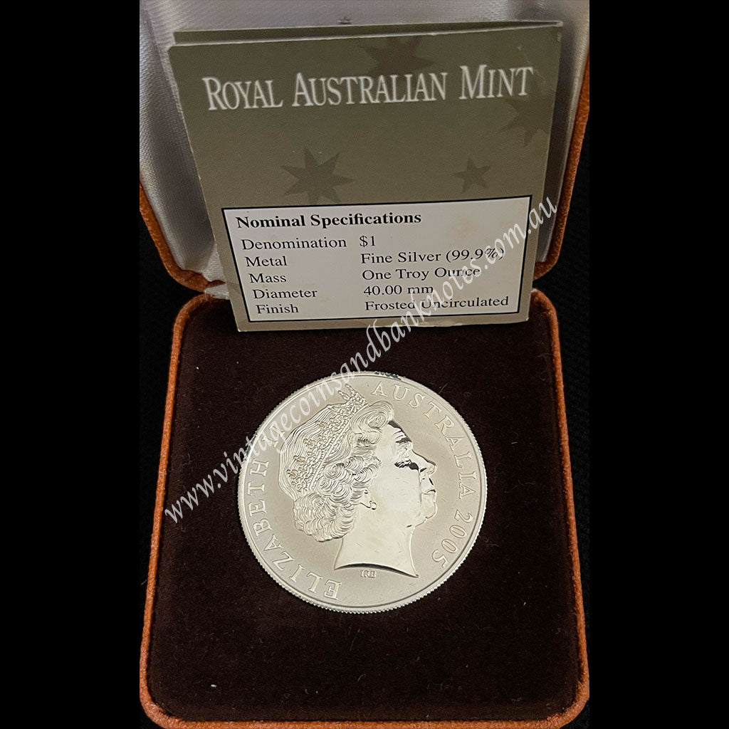 2005 $1 Silver Kangaroo 1 oz Frosted Uncirculated Coin