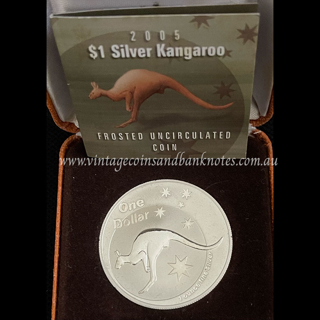 2005 $1 Silver Kangaroo 1 oz Frosted Uncirculated Coin