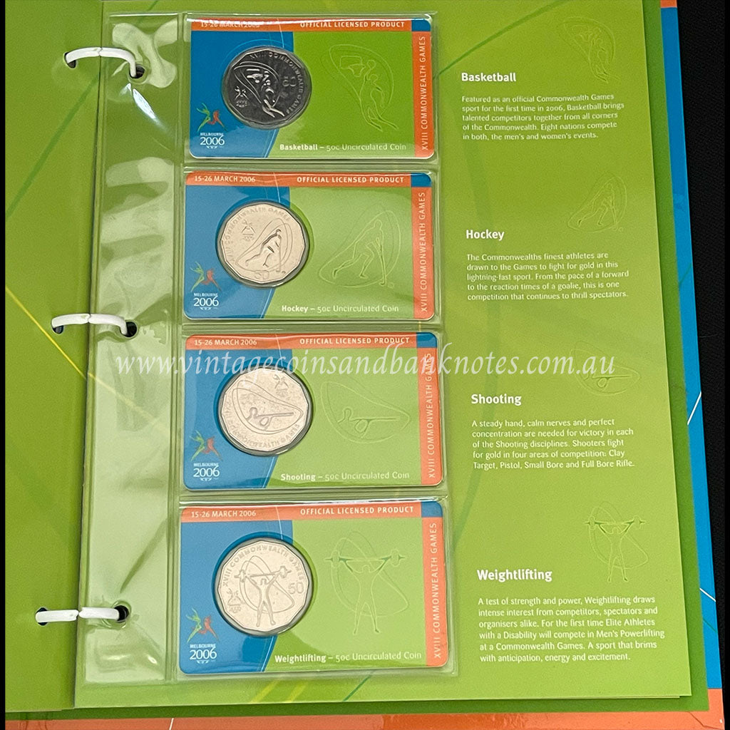 2006 Melbourne Commonwealth Games Uncirculated 50 Cent Coin Collection