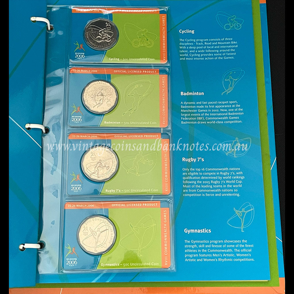 2006 Melbourne Commonwealth Games Uncirculated 50 Cent Coin Collection