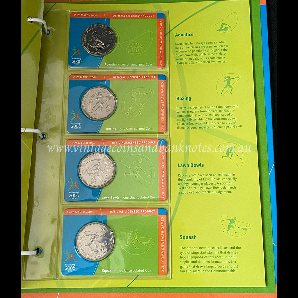 2006 Melbourne Commonwealth Games Uncirculated 50 Cent Coin Collection