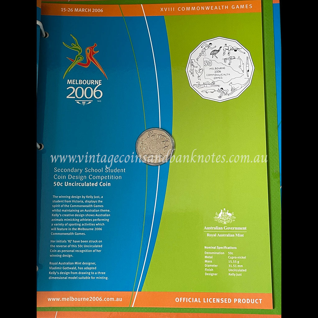 2006 Melbourne Commonwealth Games Uncirculated 50 Cent Coin Collection