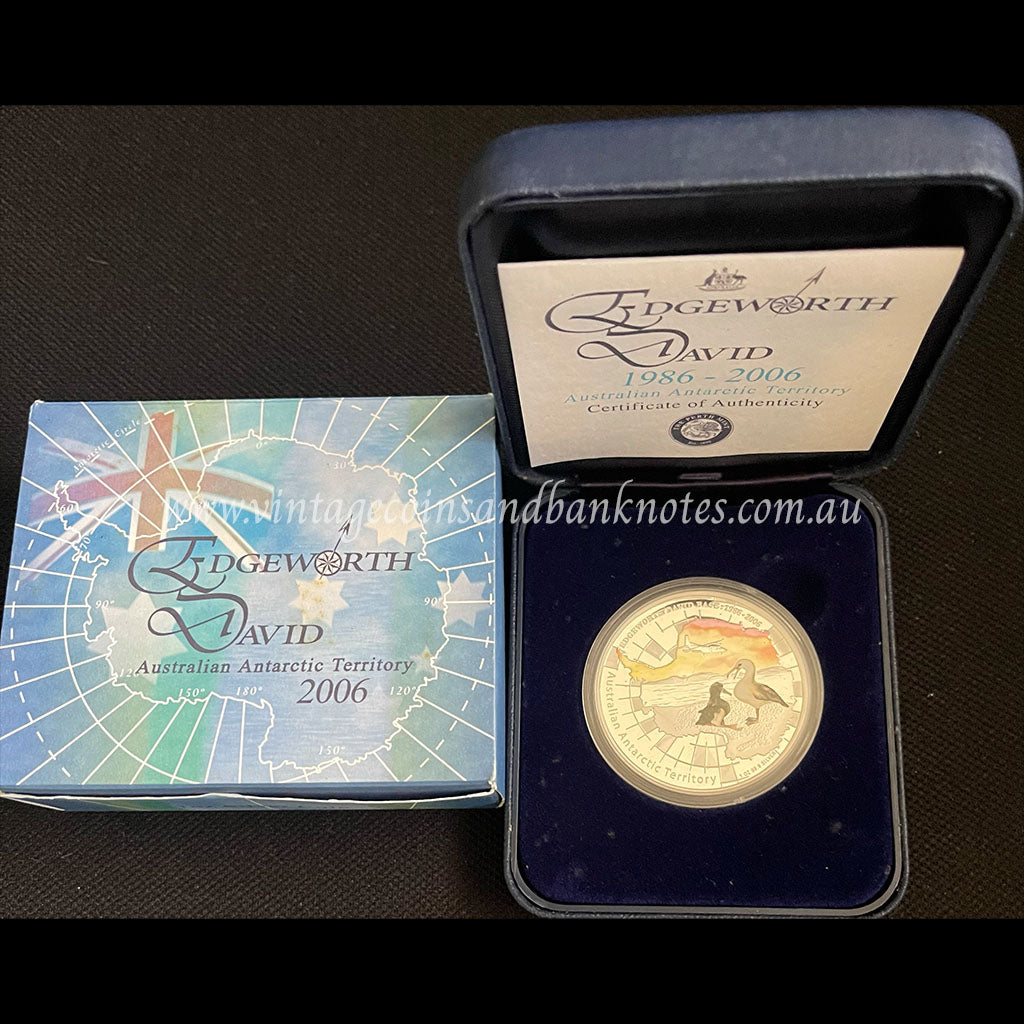 1986 - 2006 Edgeworth David Australian Antarctic Territory $1 Silver 1 oz Proof Coin