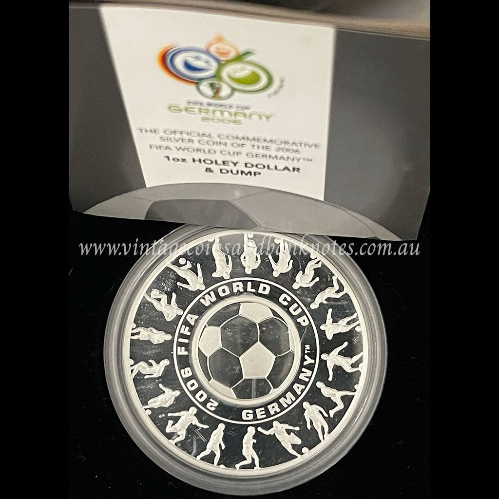 2006 FIFA World Cup Germany 1 oz Silver Proof Holey Dollar and Dump