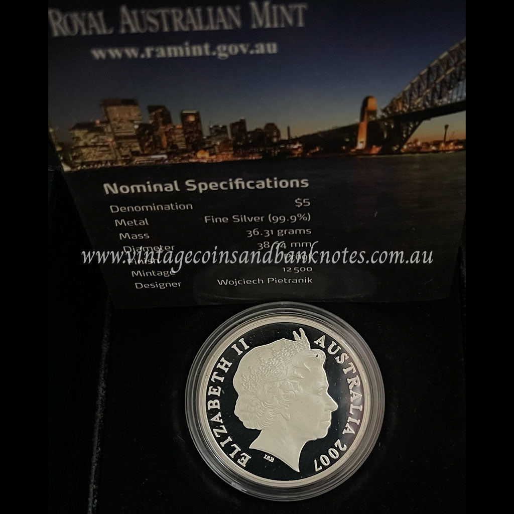 2007 75th Anniversary of the Sydney Harbour Bridge $5 Silver 1 oz Proof Coin