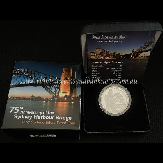 2007 75th Anniversary of the Sydney Harbour Bridge $5 Silver 1 oz Proof Coin