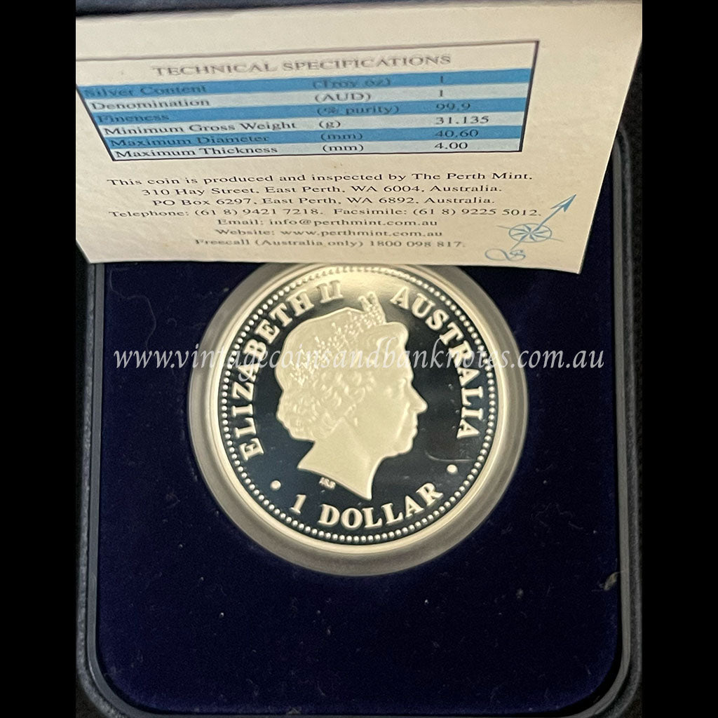 2008 Humpback Whale Australian Antarctic Territory $1 Silver 1 oz Proof Coin