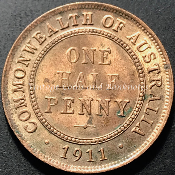 1911L Half Penny George V aUNC