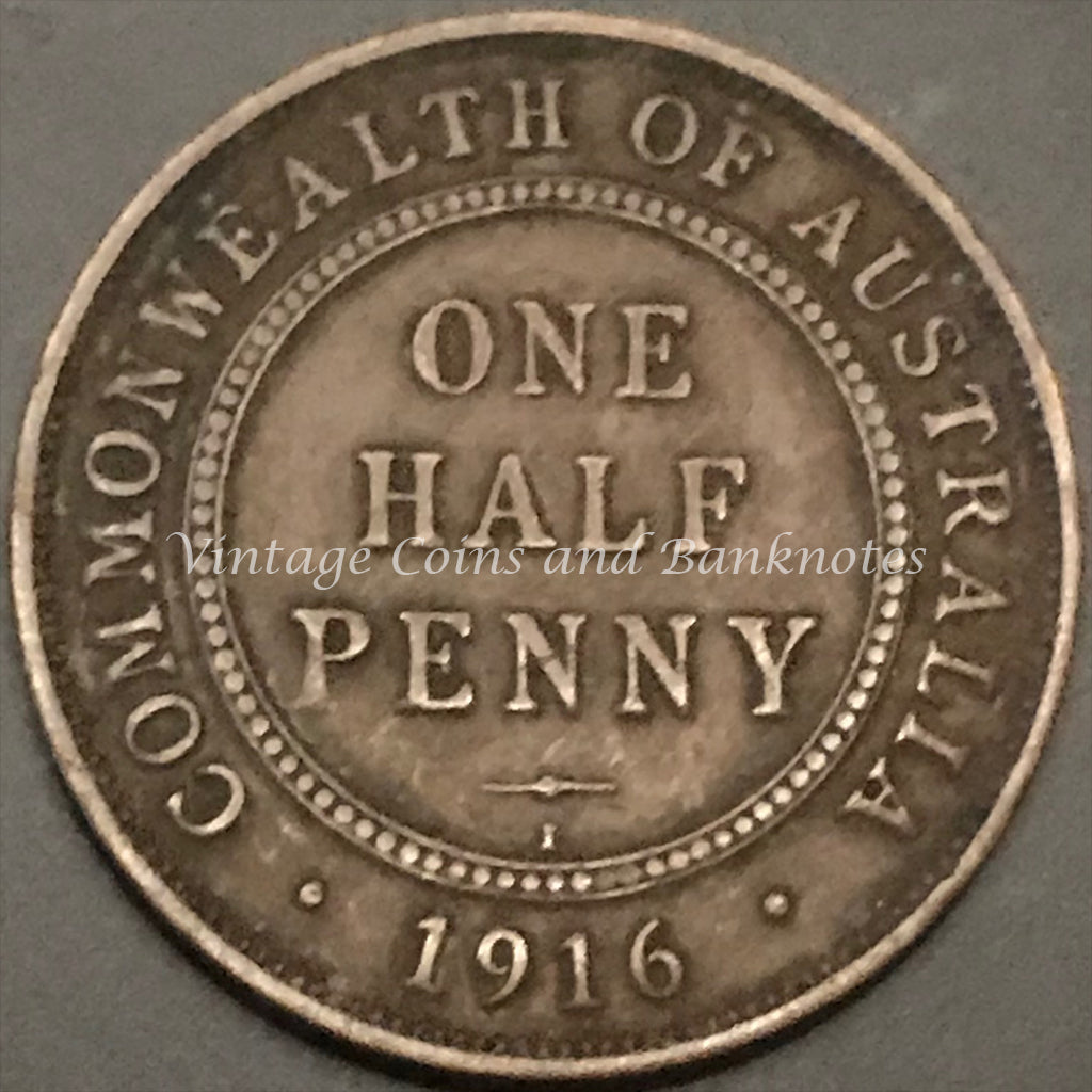 1916C Half Penny George V aVF