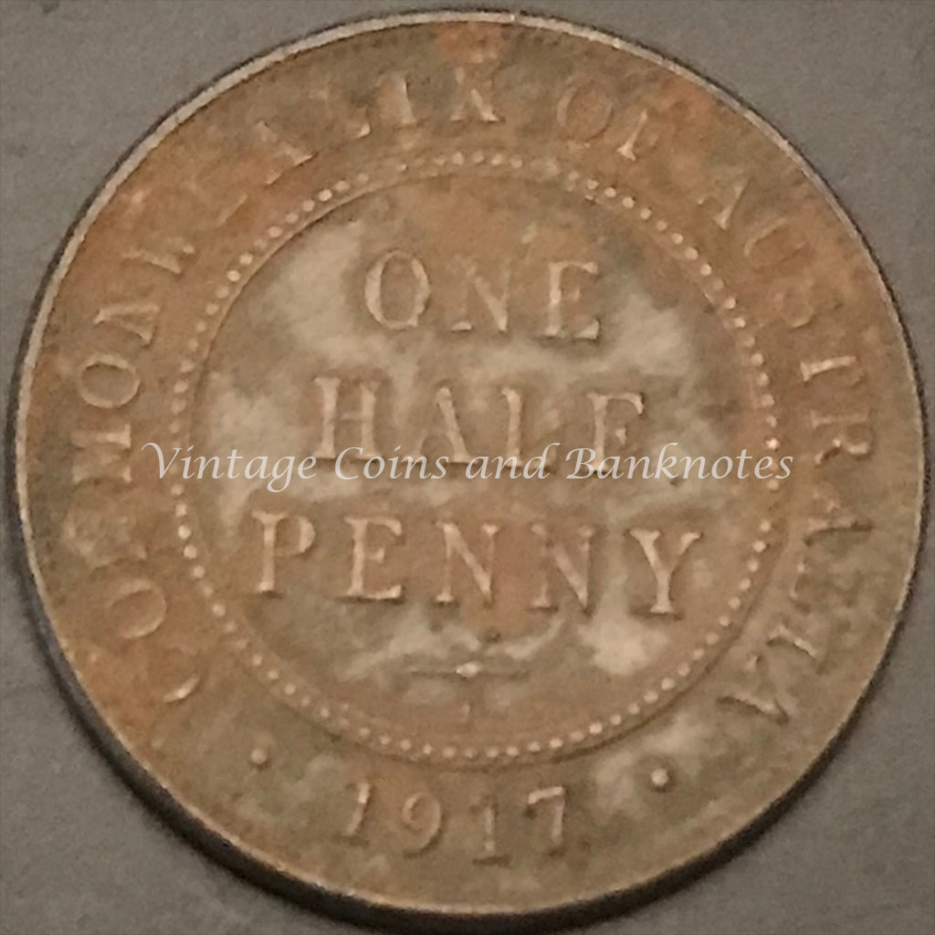 1917C Half Penny George V VG