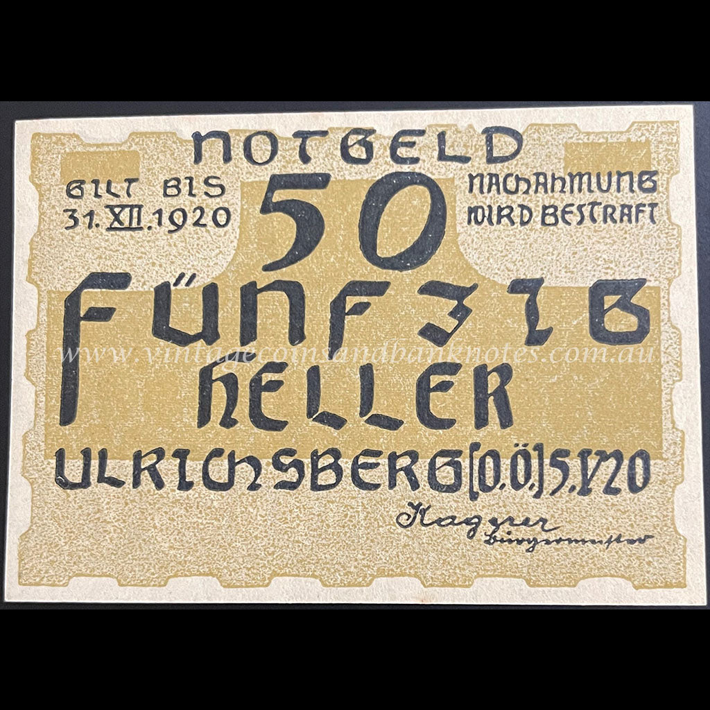 Austria 1920 50 Heller - Ulrichsberg Notgeld UNC