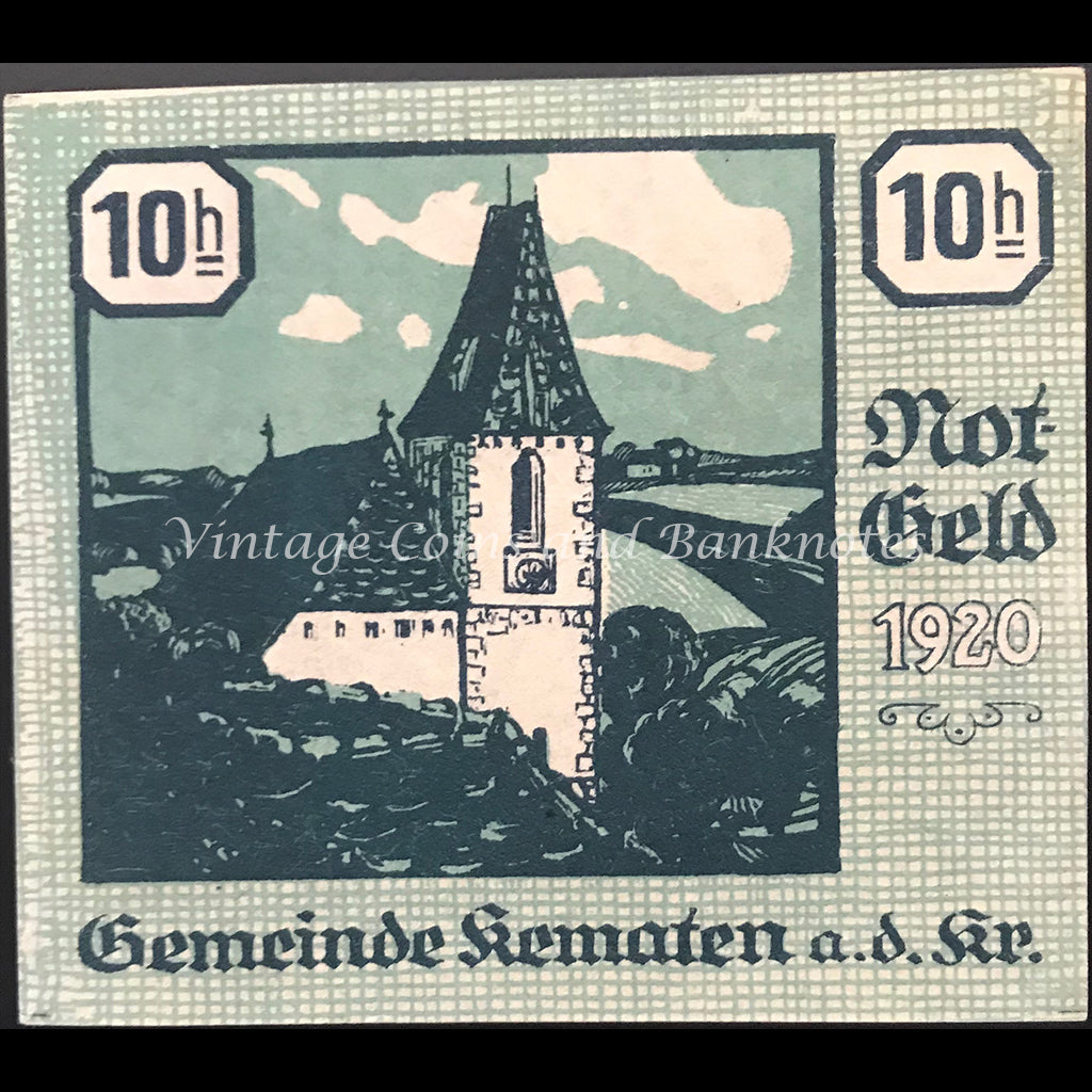 Austria 1920 10 Heller - Kematen Notgeld UNC